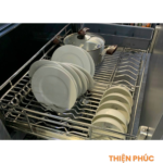 Giá bát đĩa nan oval đa năng âm tủ - gắn cánh, ray giảm chấn Eurogold EPV60