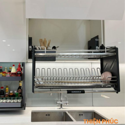 Giá bát đĩa nâng hạ inox 304 nan Oval Eurogold EPV