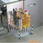 Giá dao thớt inox nan vuông mạ crom ray giảm chấn Eurogold ERO20