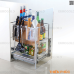 Giá dao thớt inox nan vuông mạ crom ray giảm chấn Eurogold ERO20