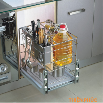 Giá dao thớt inox nan vuông mạ crom ray giảm chấn Eurogold ERO20