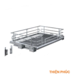 Giá xoong nồi nan oval âm tủ - gắn cánh, ray giảm chấn Eurogold EPV50
