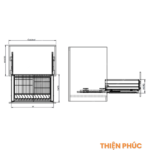 Giá bát đĩa Eurogold - EG30 inox 304 nan âm tủ gắn cánh, ray giảm chấn